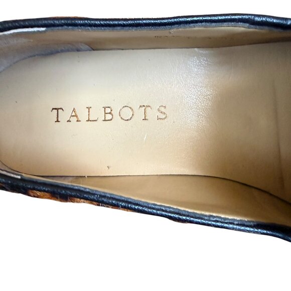 Talbots Leighton tassel loafers in leopard print calf hair women's size 6M - Picture 9 of 11